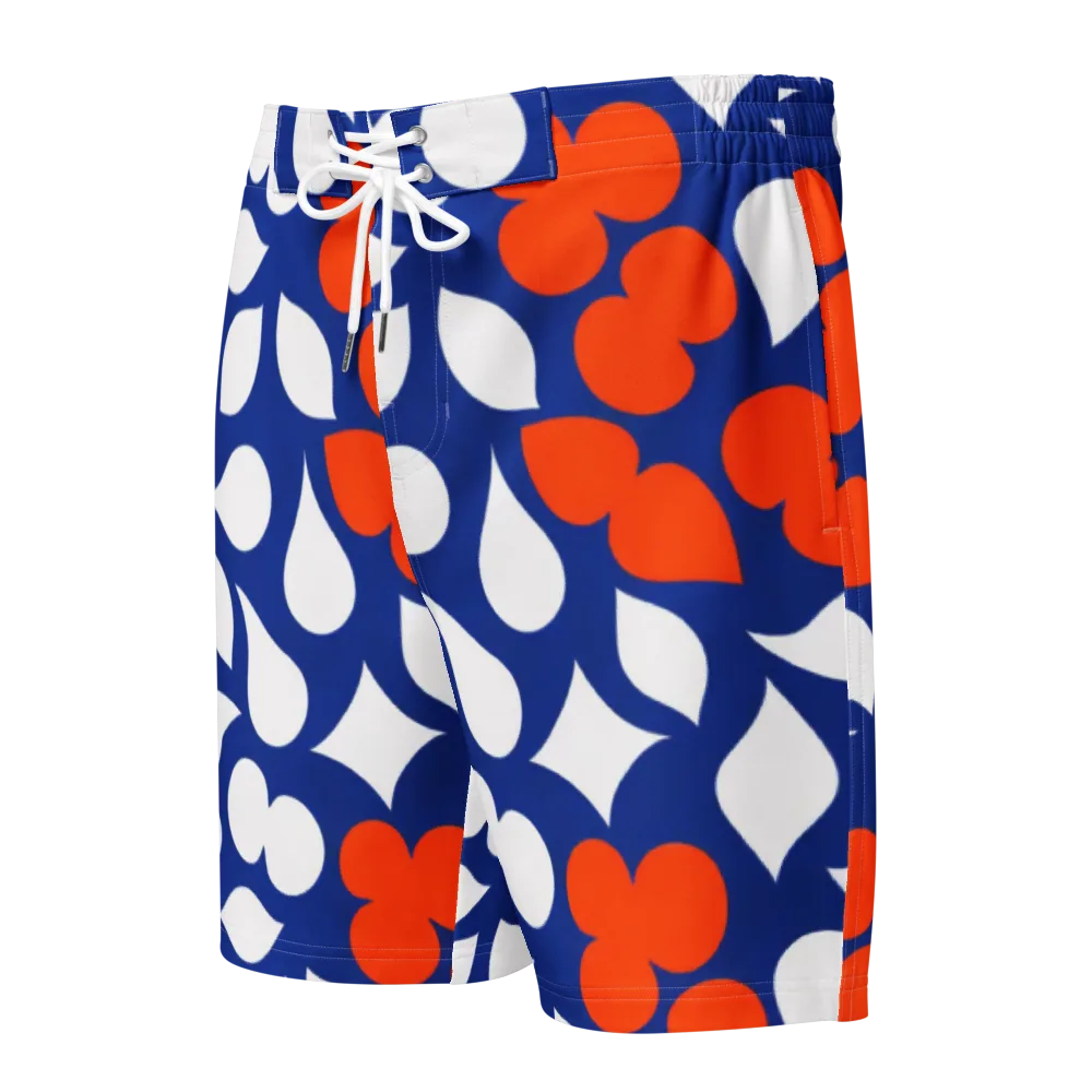 Orange Blossom Static on Men's Board Shorts — Front