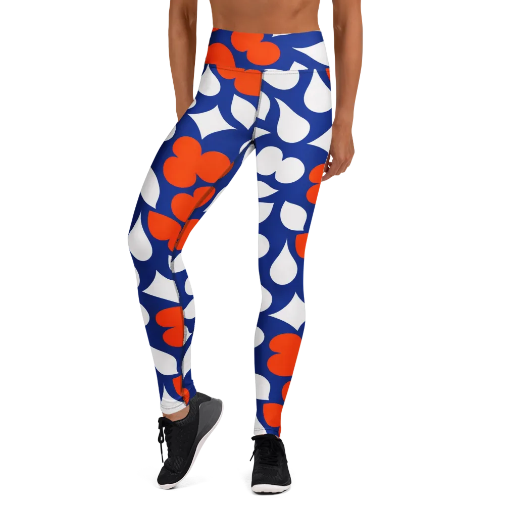 Orange Blossom Static on Yoga Leggings — Front