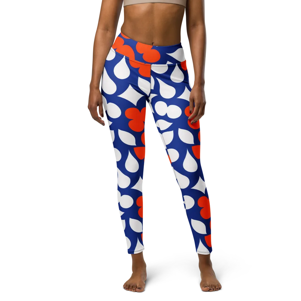 Orange Blossom Static on Yoga Leggings — Front