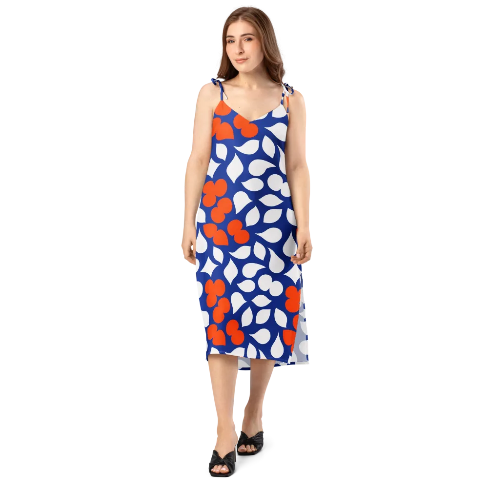 Orange Blossom Static on Slip Dress — Front