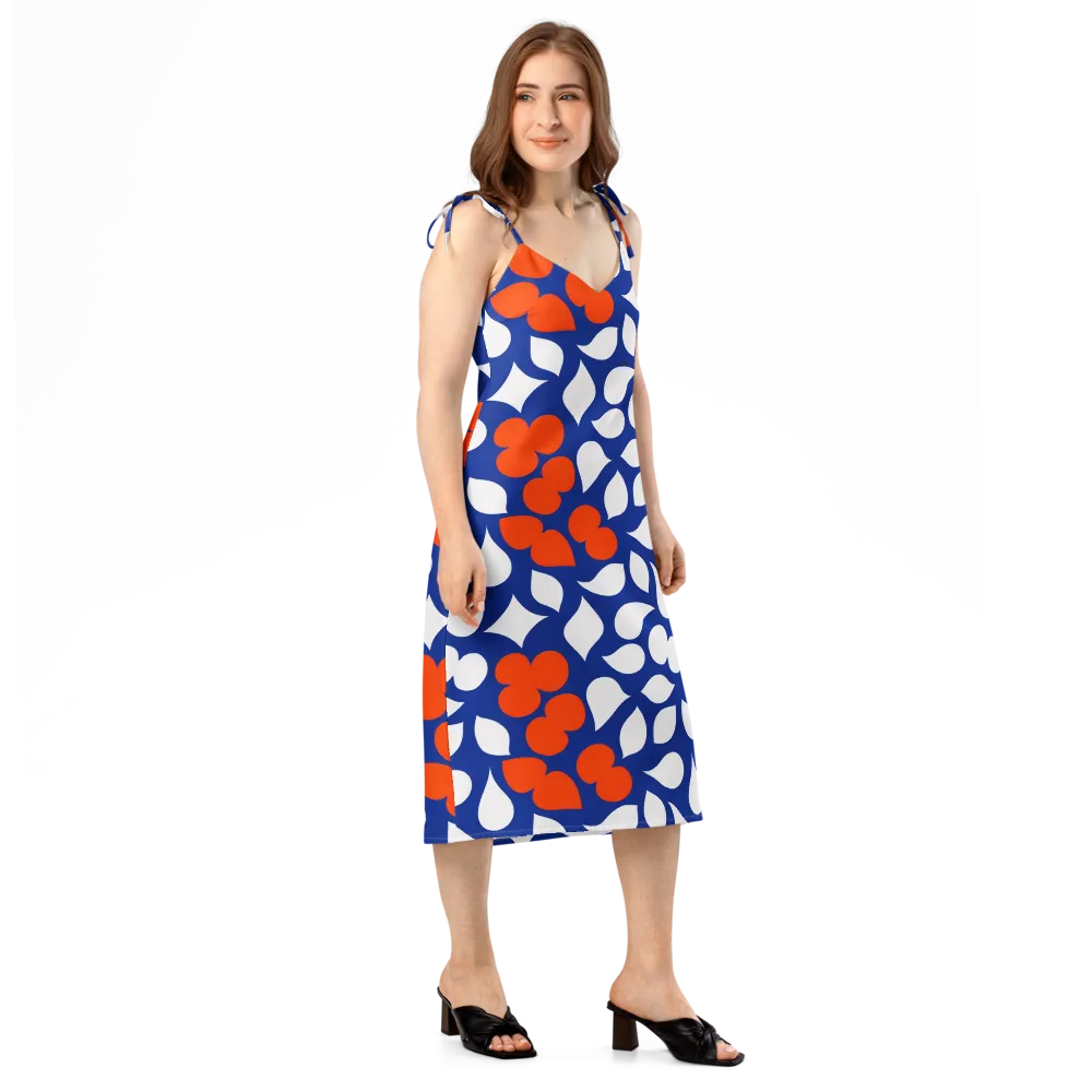 Orange Blossom Static on Slip Dress — Right Front
