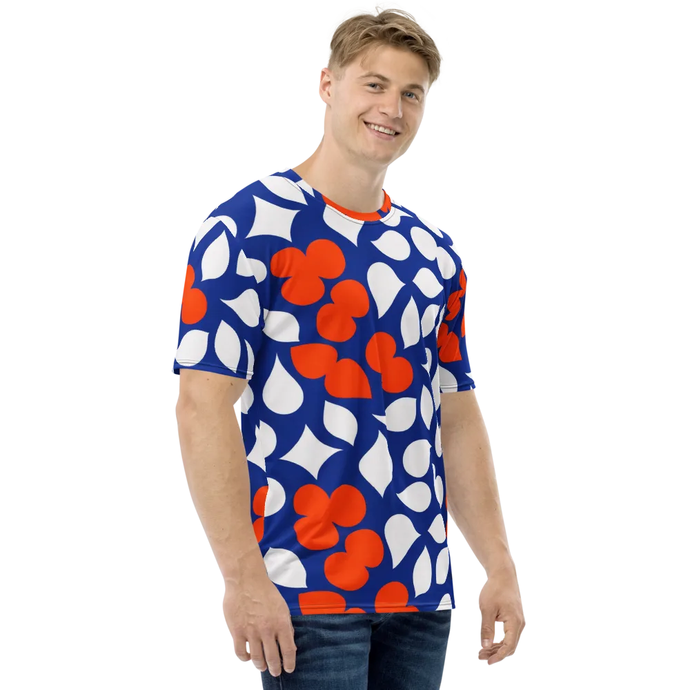 Orange Blossom Static on Men's Crew Neck T-Shirt — Right
