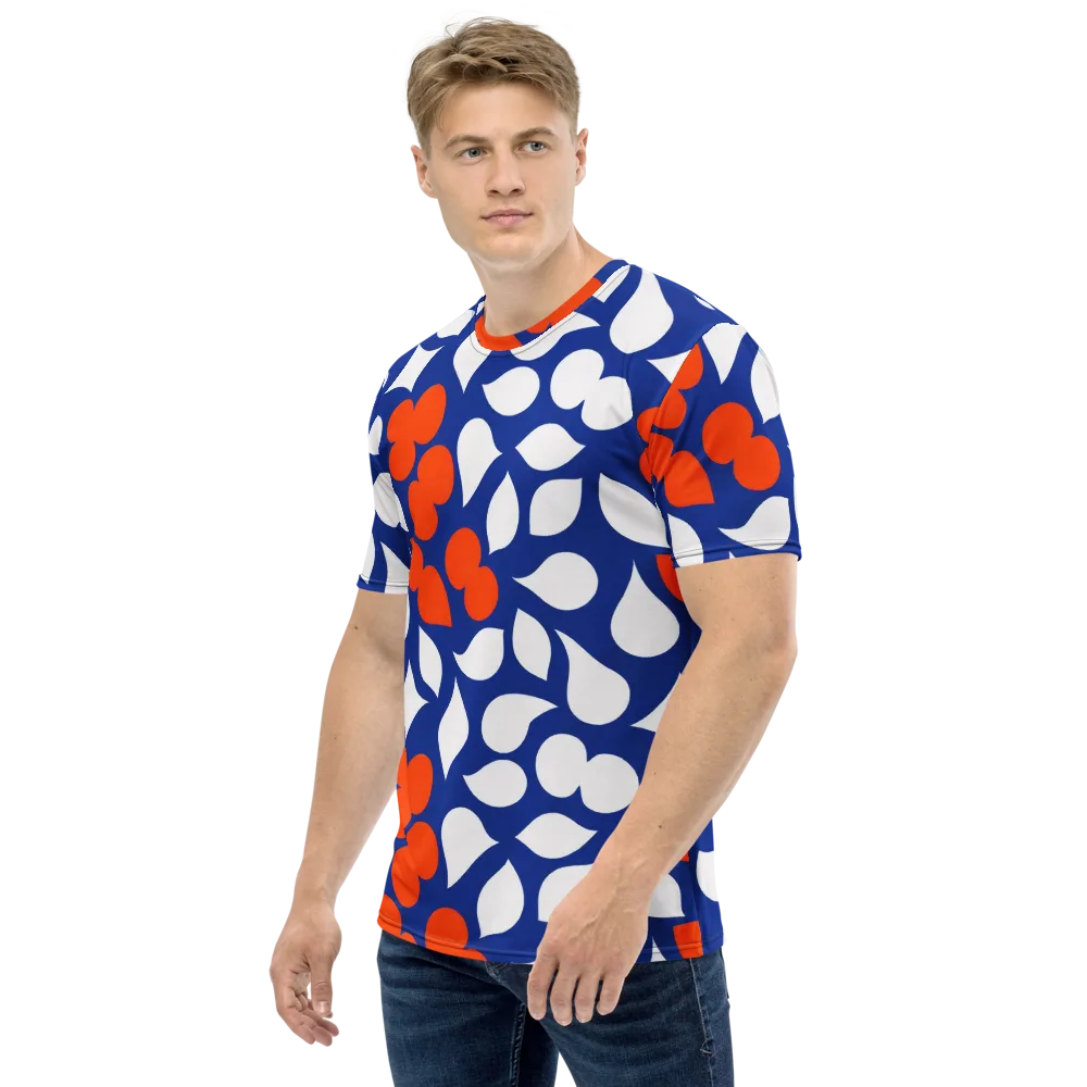 Orange Blossom Static on Men's Crew Neck T-Shirt — Left