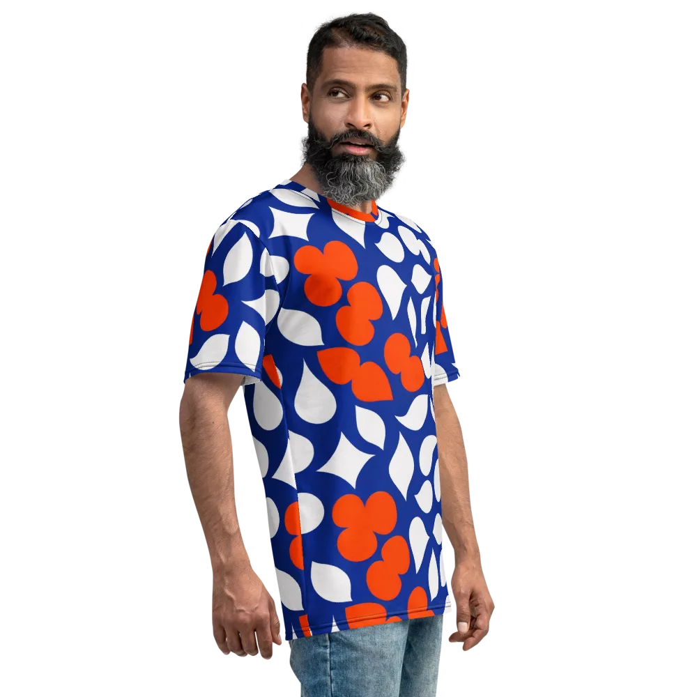 Orange Blossom Static on Men's Crew Neck T-Shirt — Right