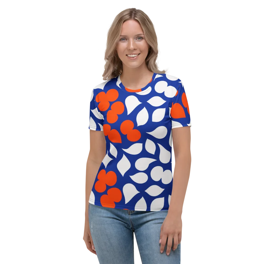 Orange Blossom Static on Women's Crew Neck T-Shirt — Front