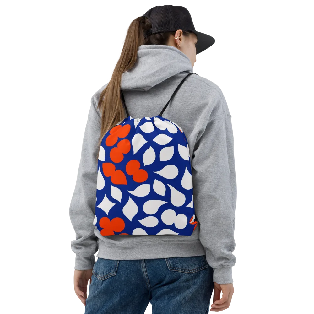 Orange Blossom Static on Drawstring Bag — Front