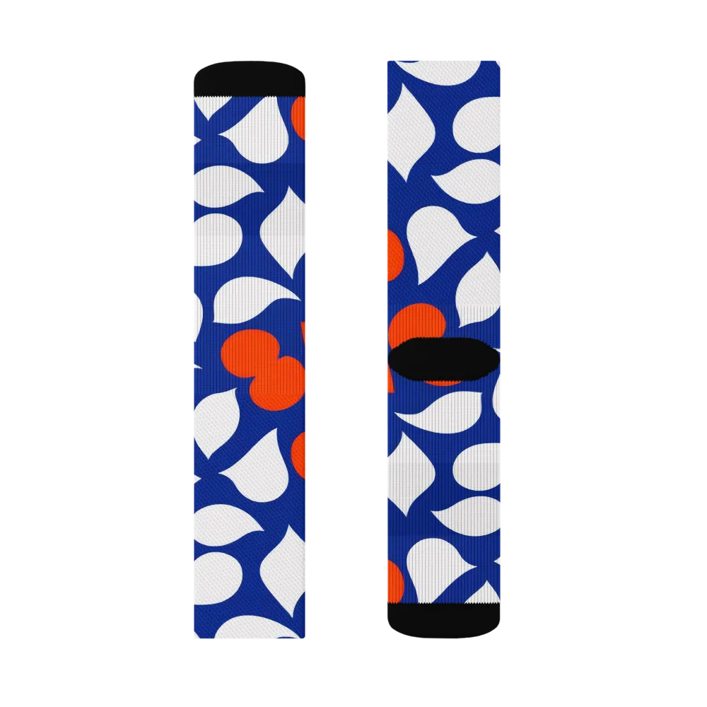 Orange Blossom Static on Socks — Left Sock