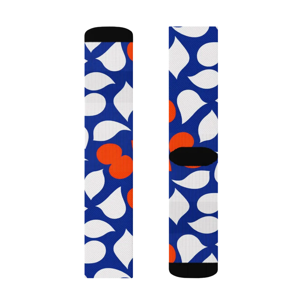 Orange Blossom Static on Socks — Right Sock