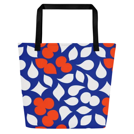 Orange Blossom Static on a Large Tote Bag W/ Pocket