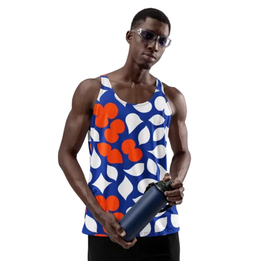 Orange Blossom Static on a Men's Tank Top