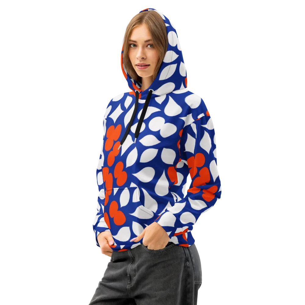 Orange Blossom Static on Cotton Hoodie — Left Front