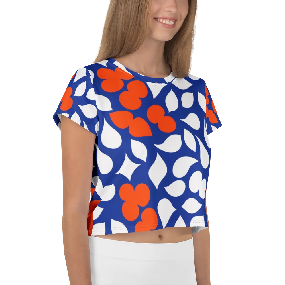 Orange Blossom Static on Crop Tee — Right
