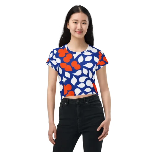 Orange Blossom Static on a Crop Tee