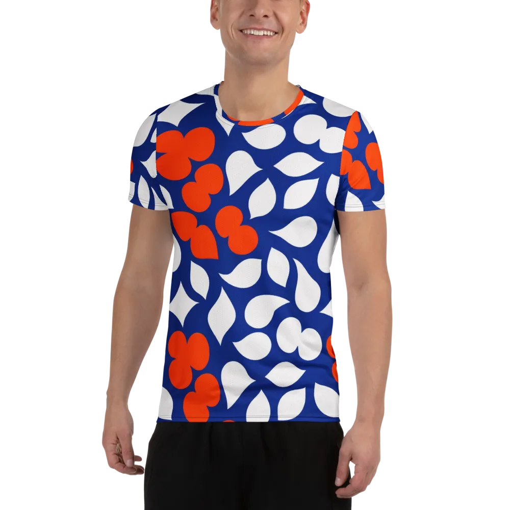 Orange Blossom Static on Men's Athletic T-Shirt — Front