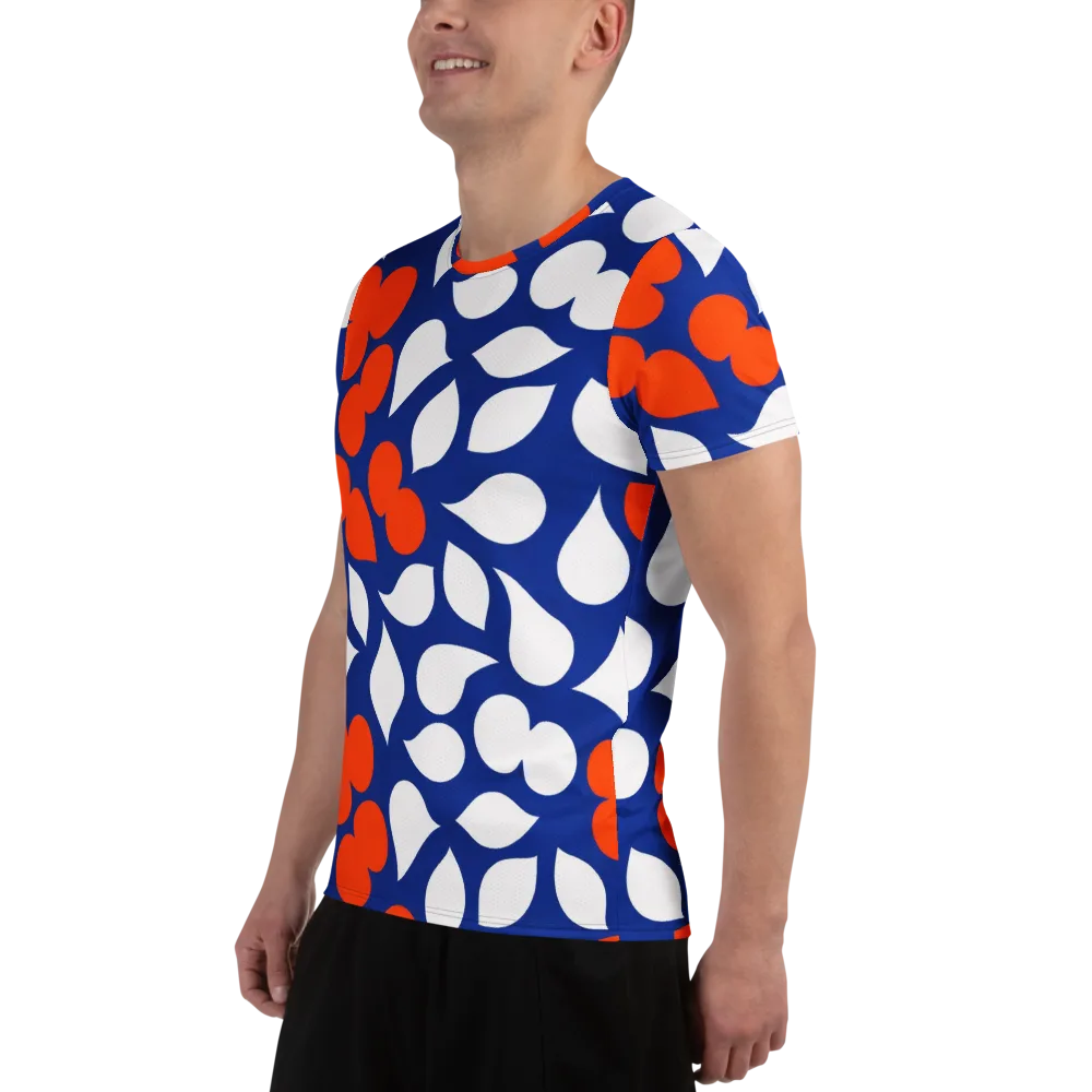 Orange Blossom Static on Men's Athletic T-Shirt — Left