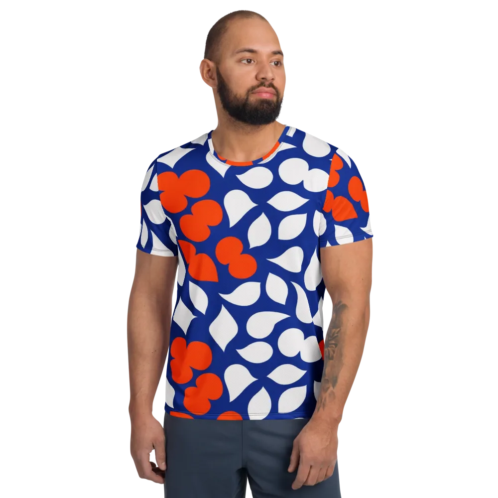 Orange Blossom Static on Men's Athletic T-Shirt — Front