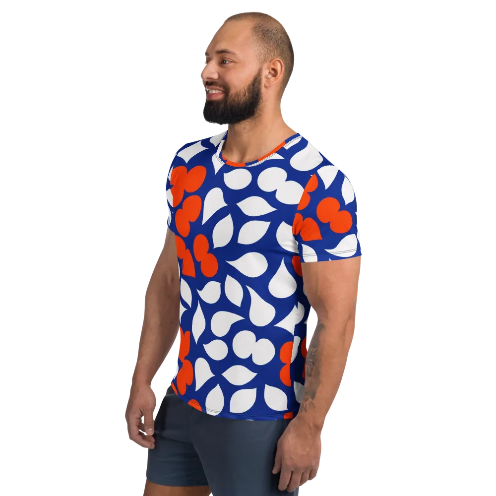 Orange Blossom Static on Men's Athletic T-Shirt — Left