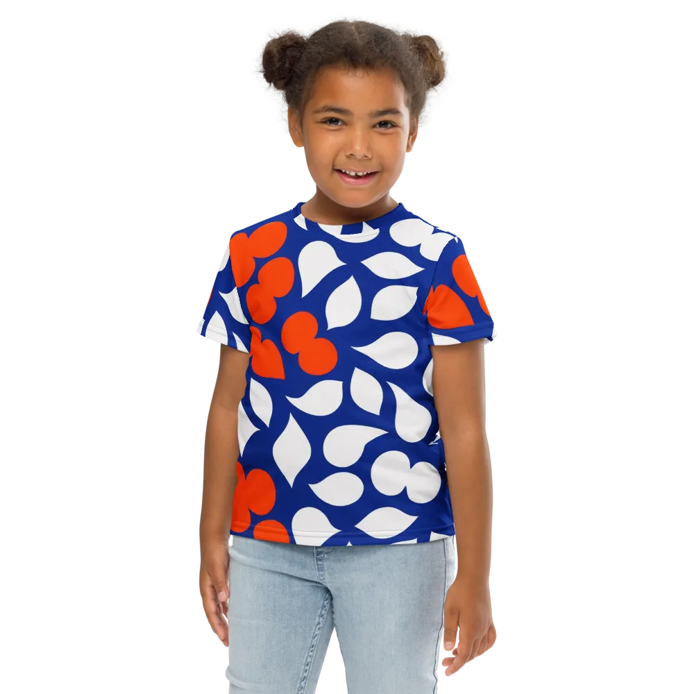 Orange Blossom Static on Kids Crew Neck T-Shirt — Front