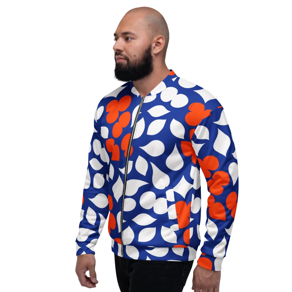Orange Blossom Static on Bomber Jacket — Left
