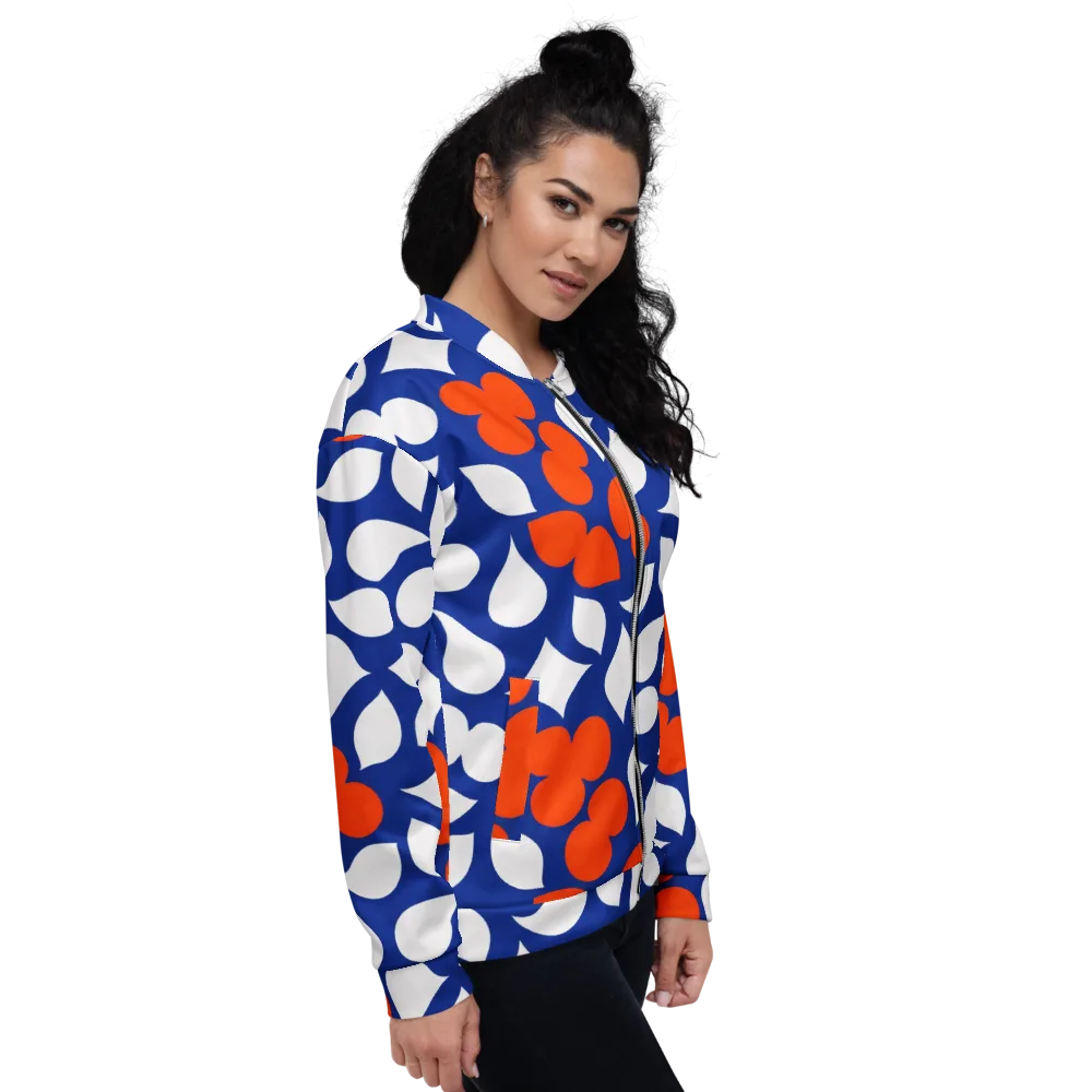 Orange Blossom Static on Bomber Jacket — Right