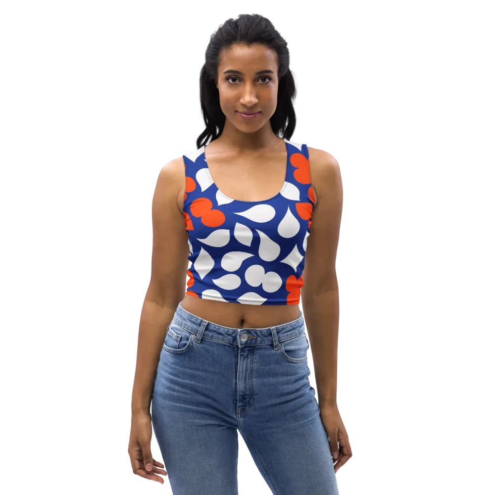 Orange Blossom Static on Crop Top — Front