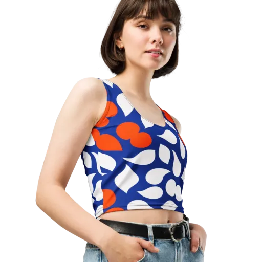 Orange Blossom Static on a Crop Top