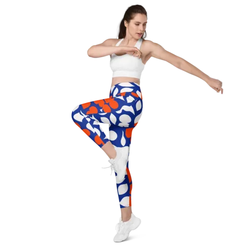 Orange Blossom Static on a Leggings with Pockets