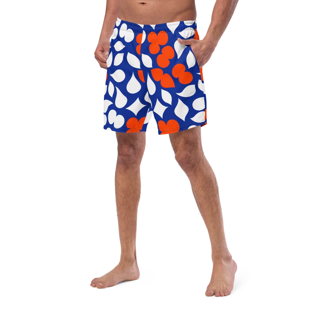 Orange Blossom Static on Swim Trunks — Left Front