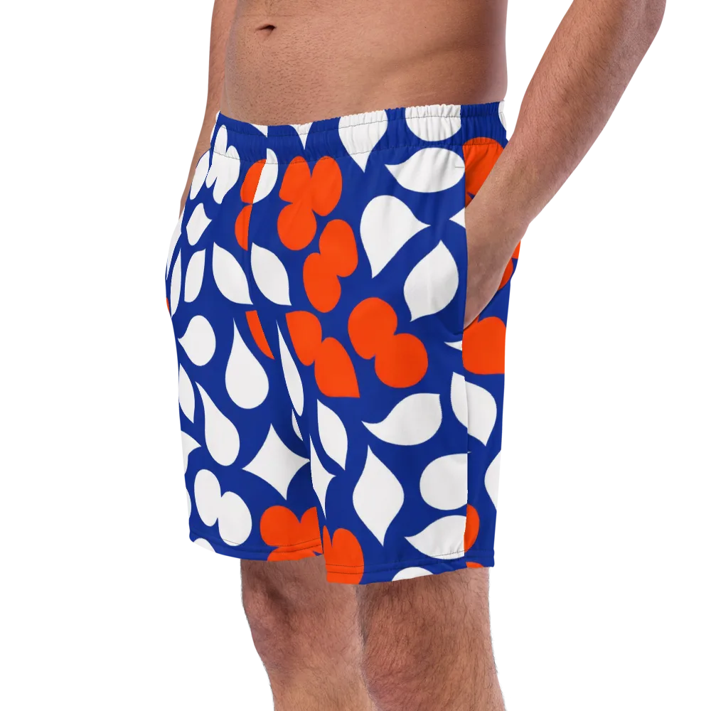 Orange Blossom Static on Swim Trunks — Left Front