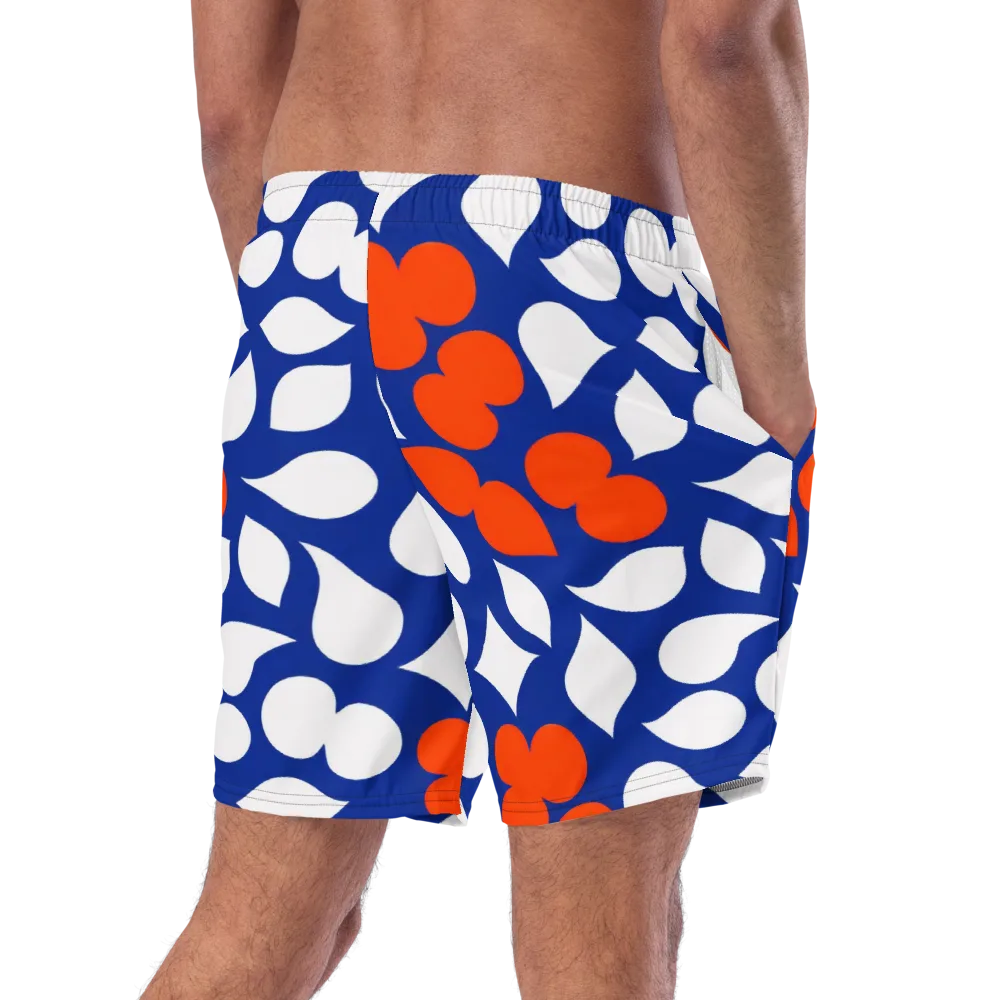 Orange Blossom Static on Swim Trunks — Right Back