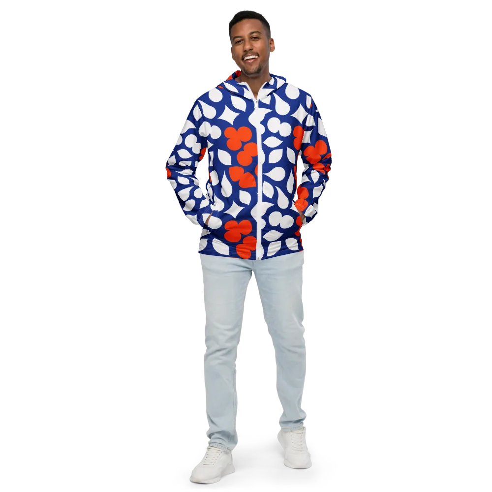 Orange Blossom Static on Men's Windbreaker — Front