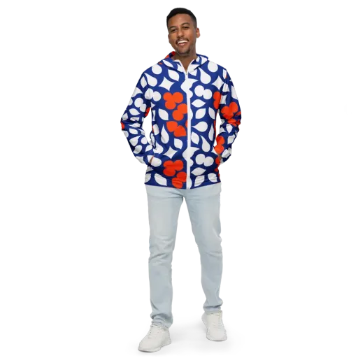 Orange Blossom Static on a Men's Windbreaker