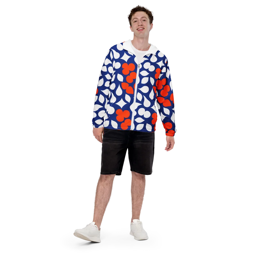 Orange Blossom Static on Men's Windbreaker — Front