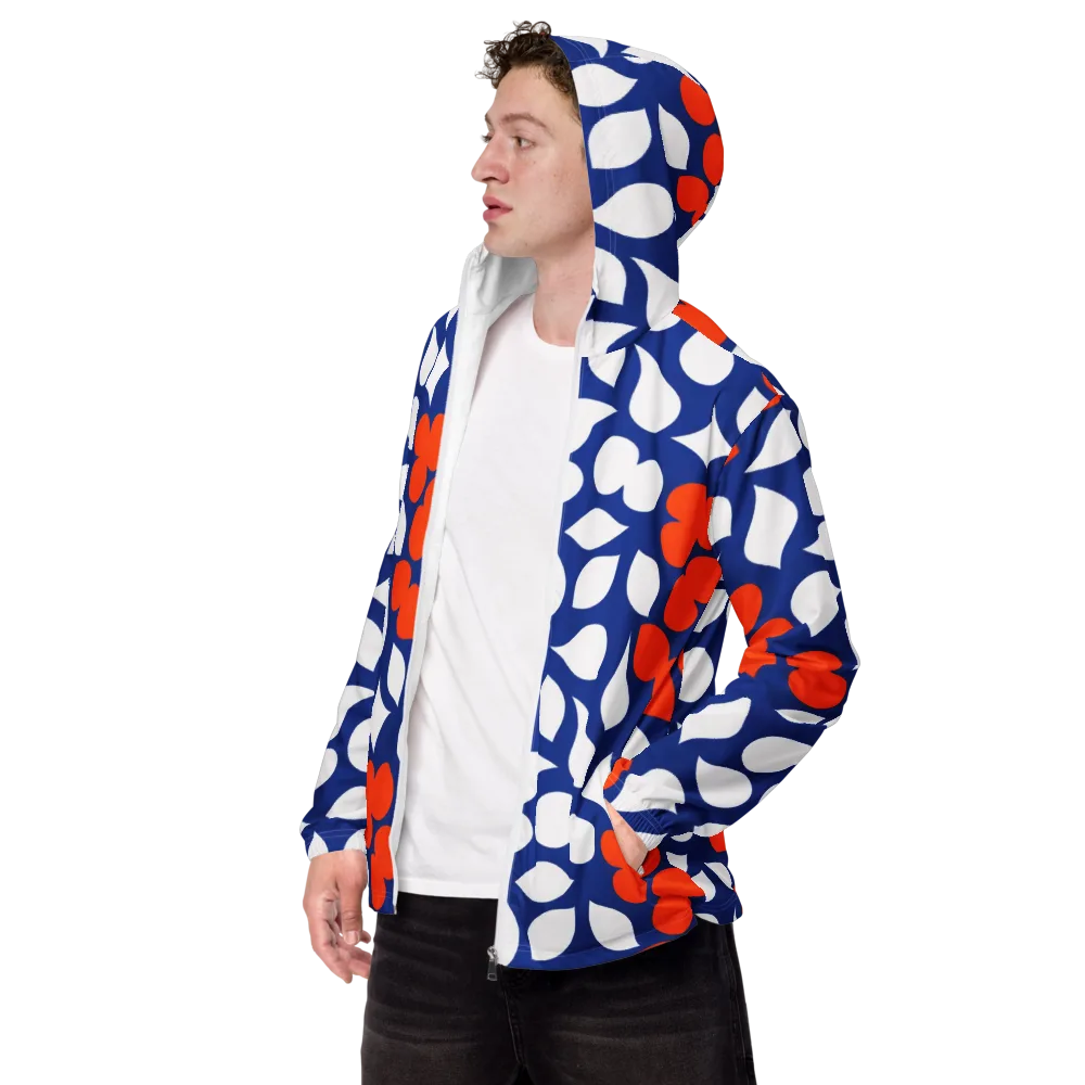 Orange Blossom Static on Men's Windbreaker — Left Front
