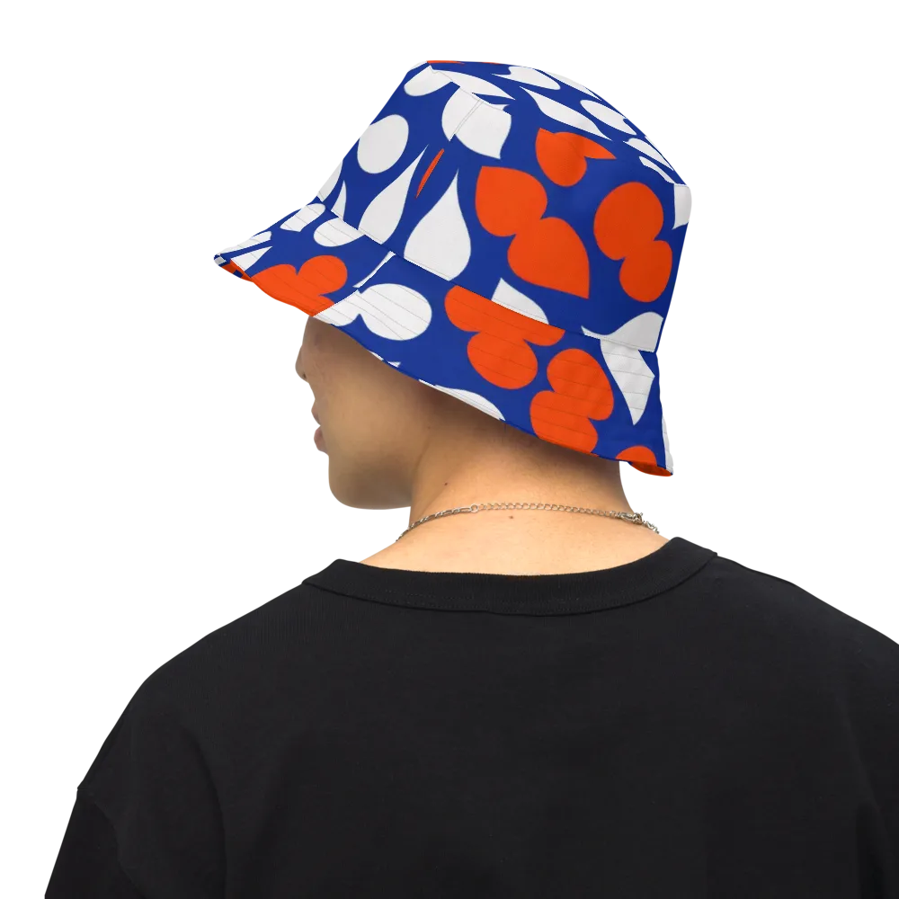 Orange Blossom Static on Reversible Bucket Hat — Back Inside
