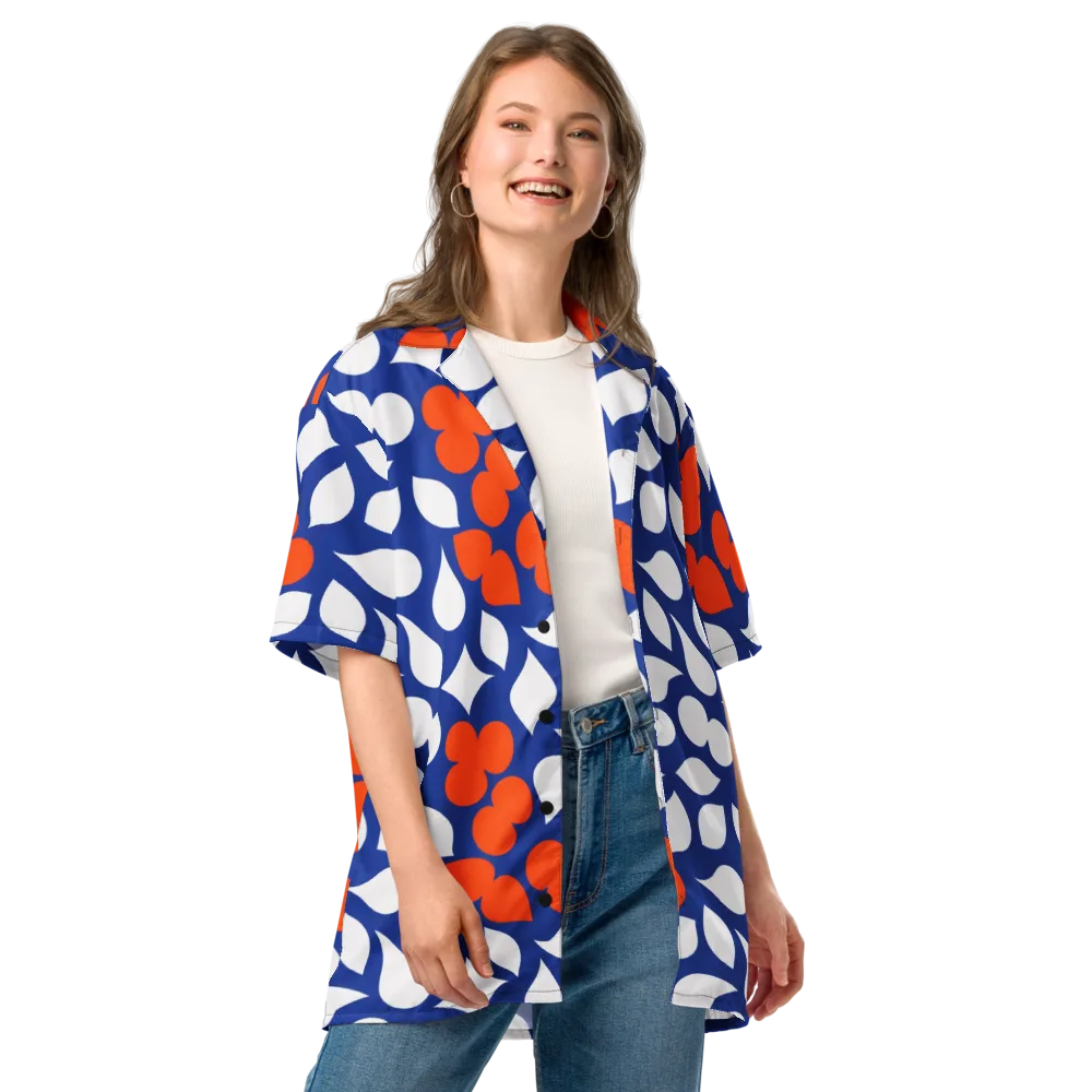 Orange Blossom Static on Button Shirt — Front