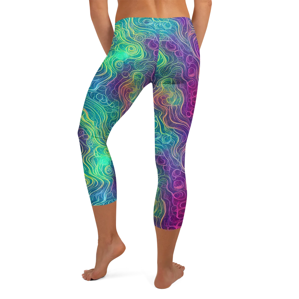 Chromatic Currents on Capri Leggings — Back