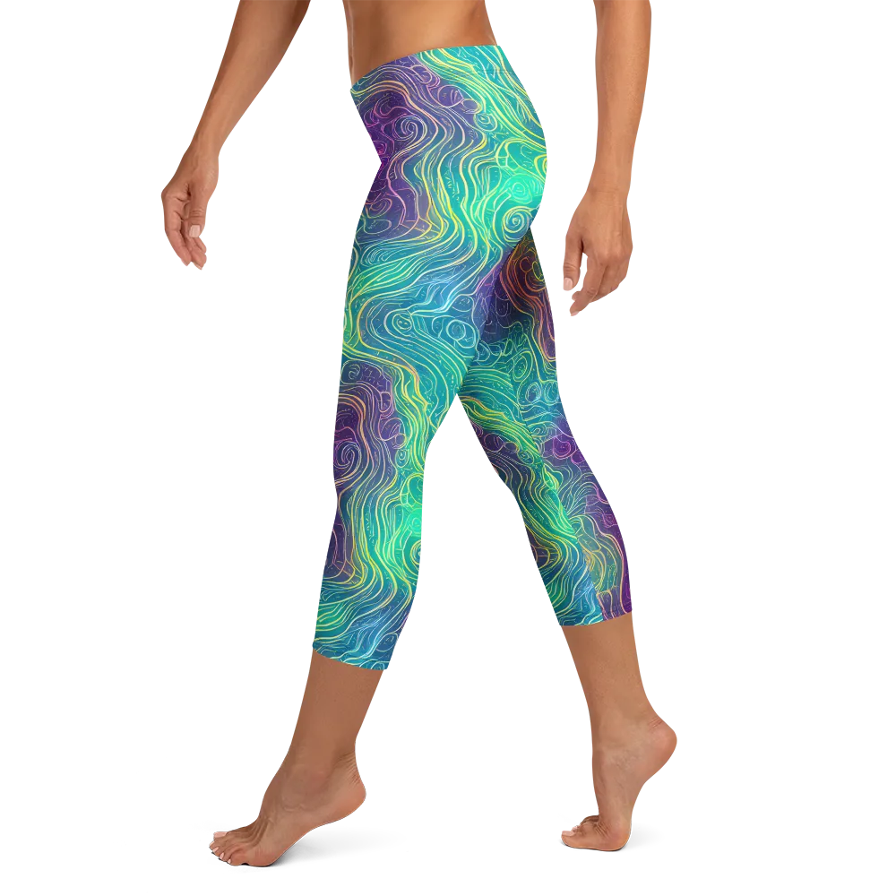 Chromatic Currents on Capri Leggings — Left