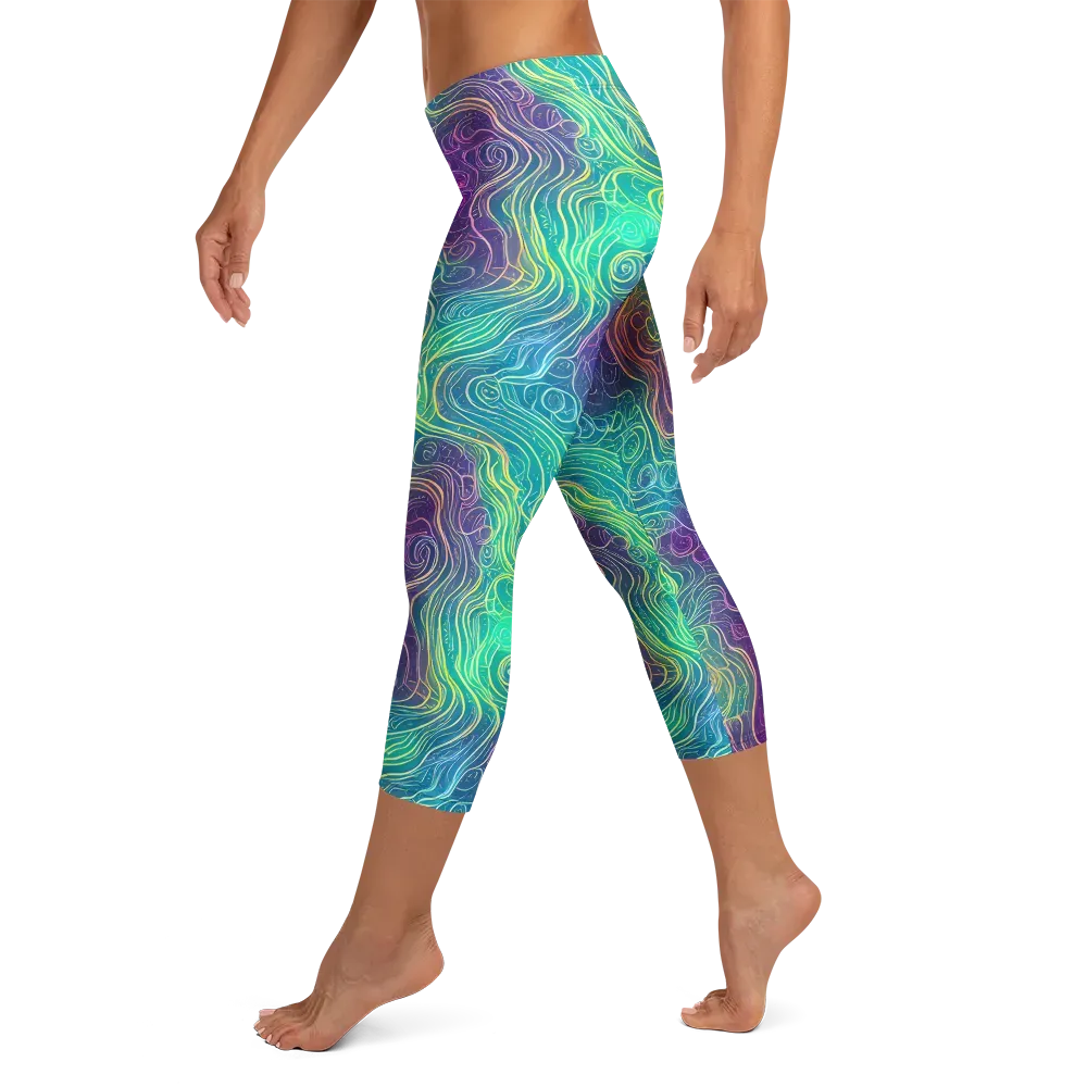 Chromatic Currents on Capri Leggings — Left