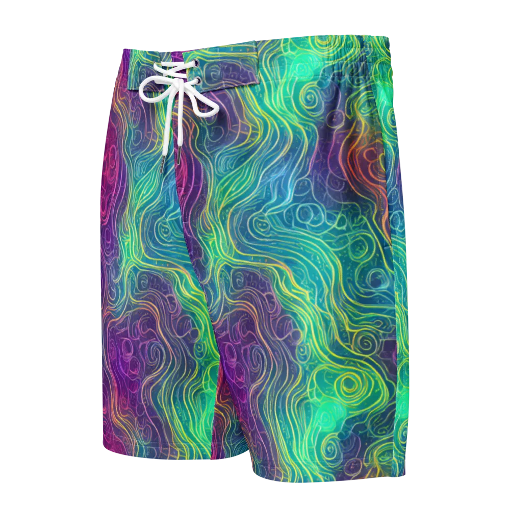 Chromatic Currents on Men's Board Shorts — Front