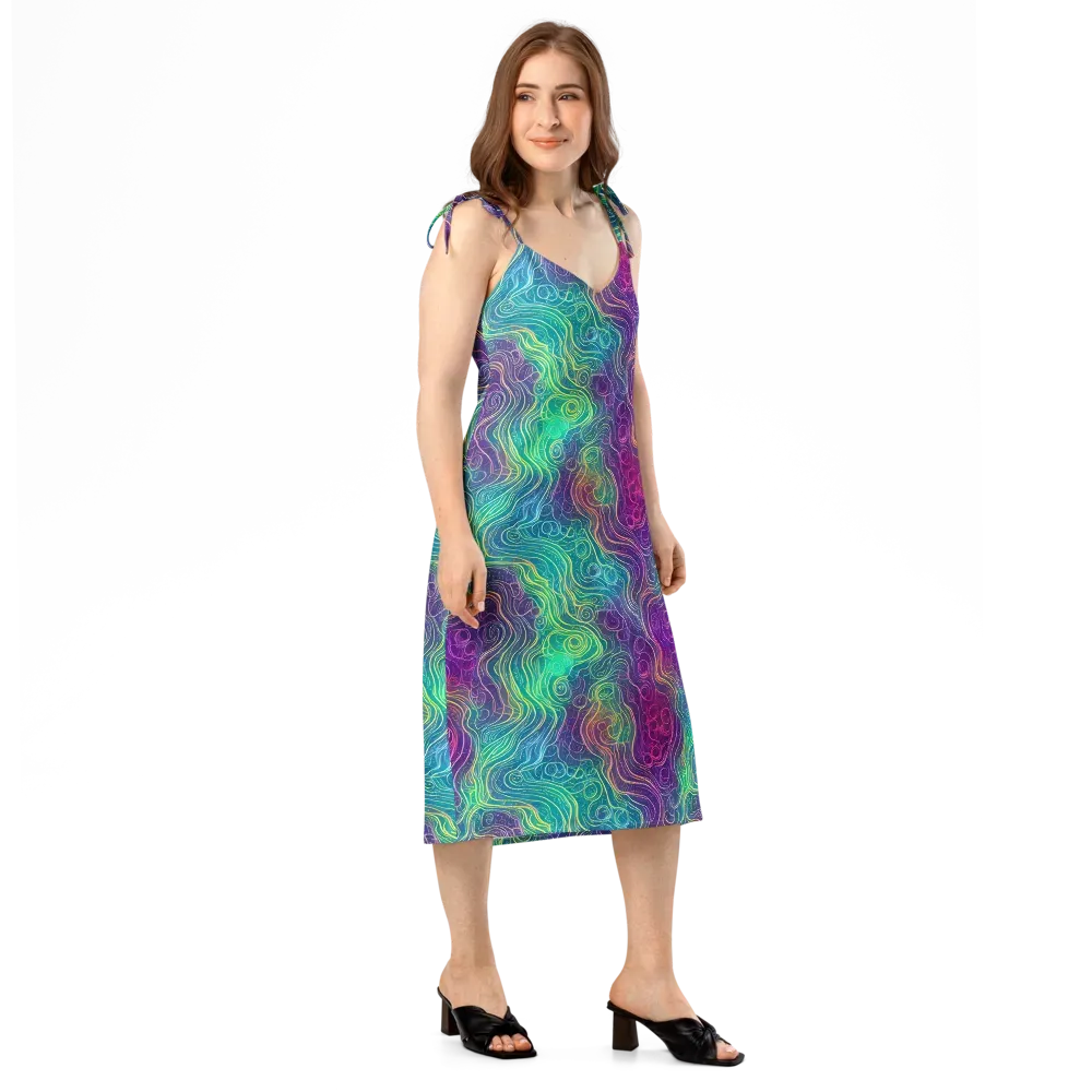 Chromatic Currents on Slip Dress — Right Front
