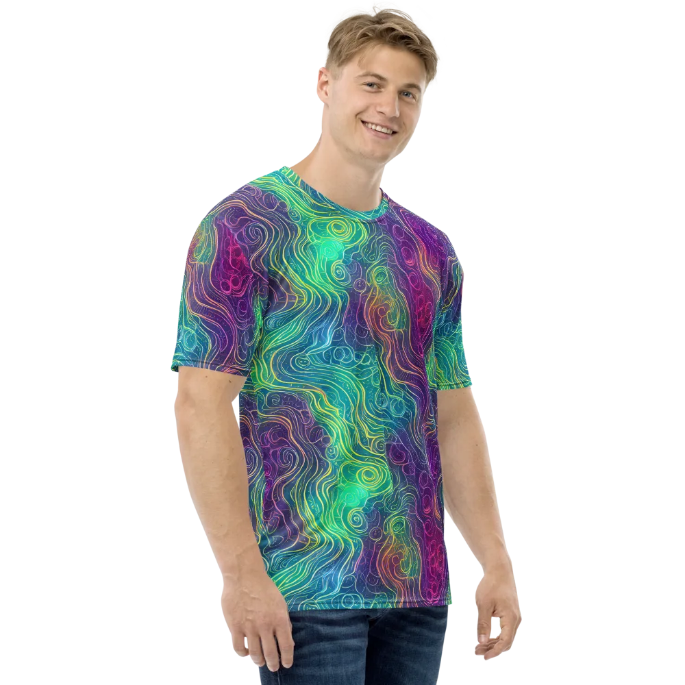 Chromatic Currents on Men's Crew Neck T-Shirt — Right