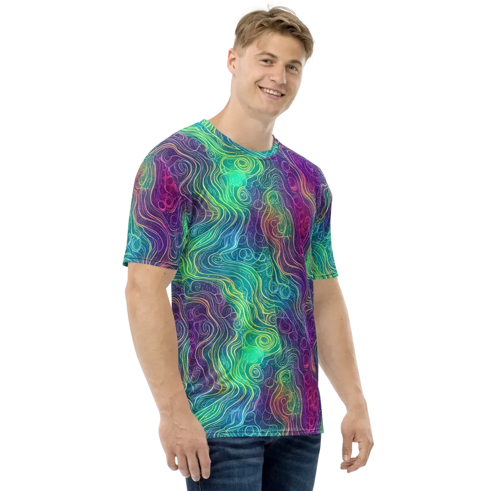 Chromatic Currents on Men's Crew Neck T-Shirt — Right