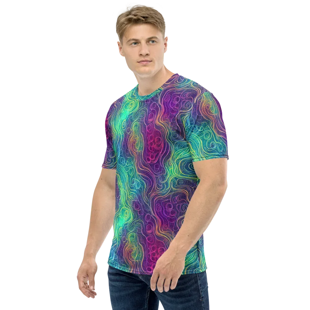 Chromatic Currents on Men's Crew Neck T-Shirt — Left