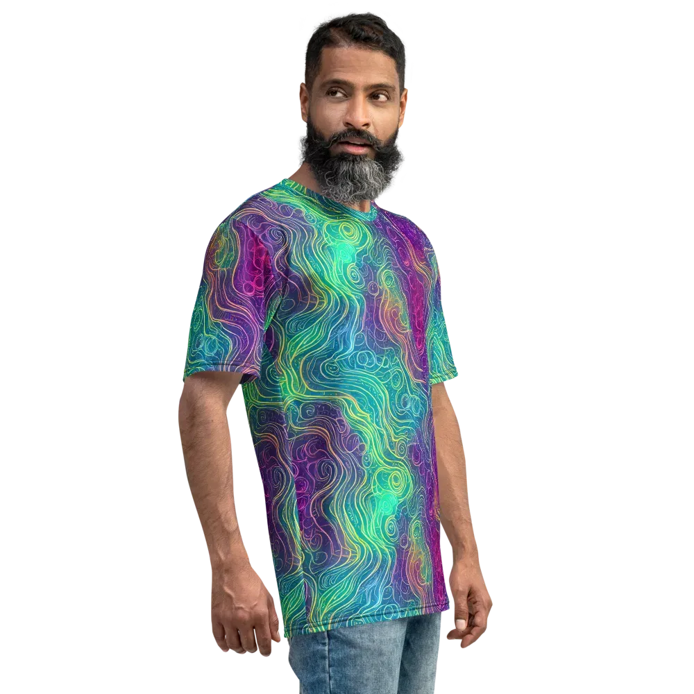 Chromatic Currents on Men's Crew Neck T-Shirt — Right
