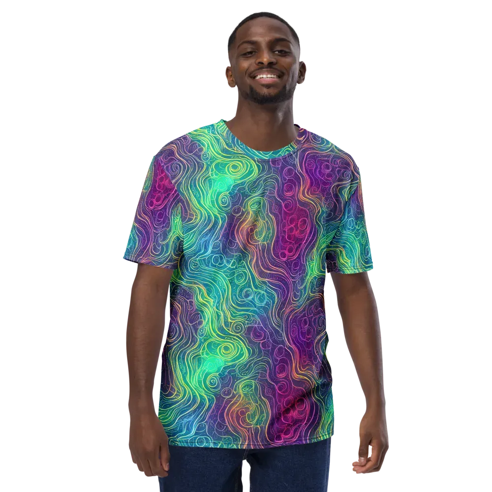 Chromatic Currents on Men's Crew Neck T-Shirt — Front