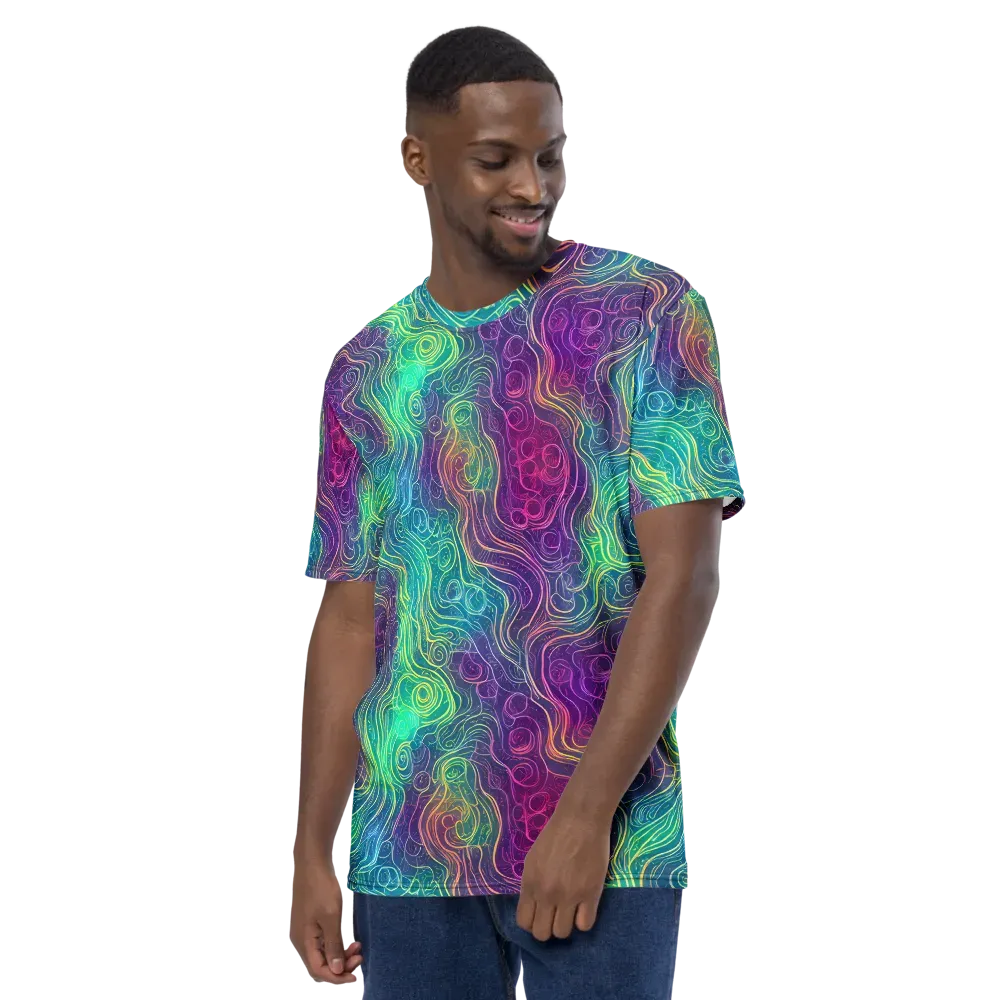 Chromatic Currents on Men's Crew Neck T-Shirt — Left