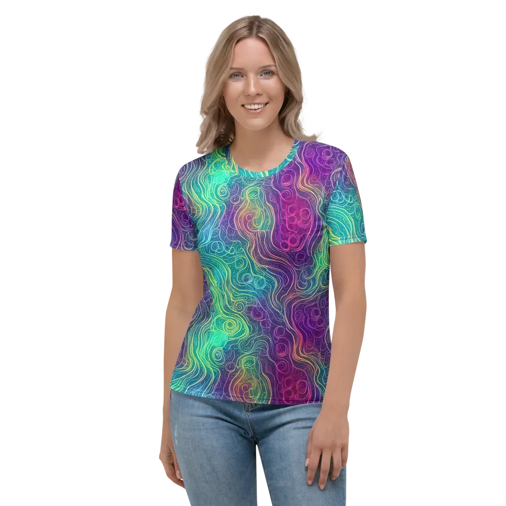 Chromatic Currents on Women's Crew Neck T-Shirt — Front