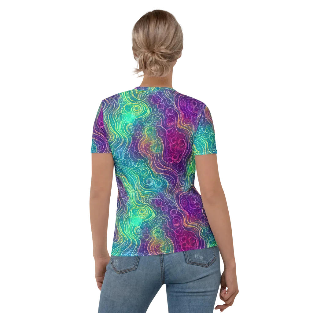 Chromatic Currents on Women's Crew Neck T-Shirt — Back