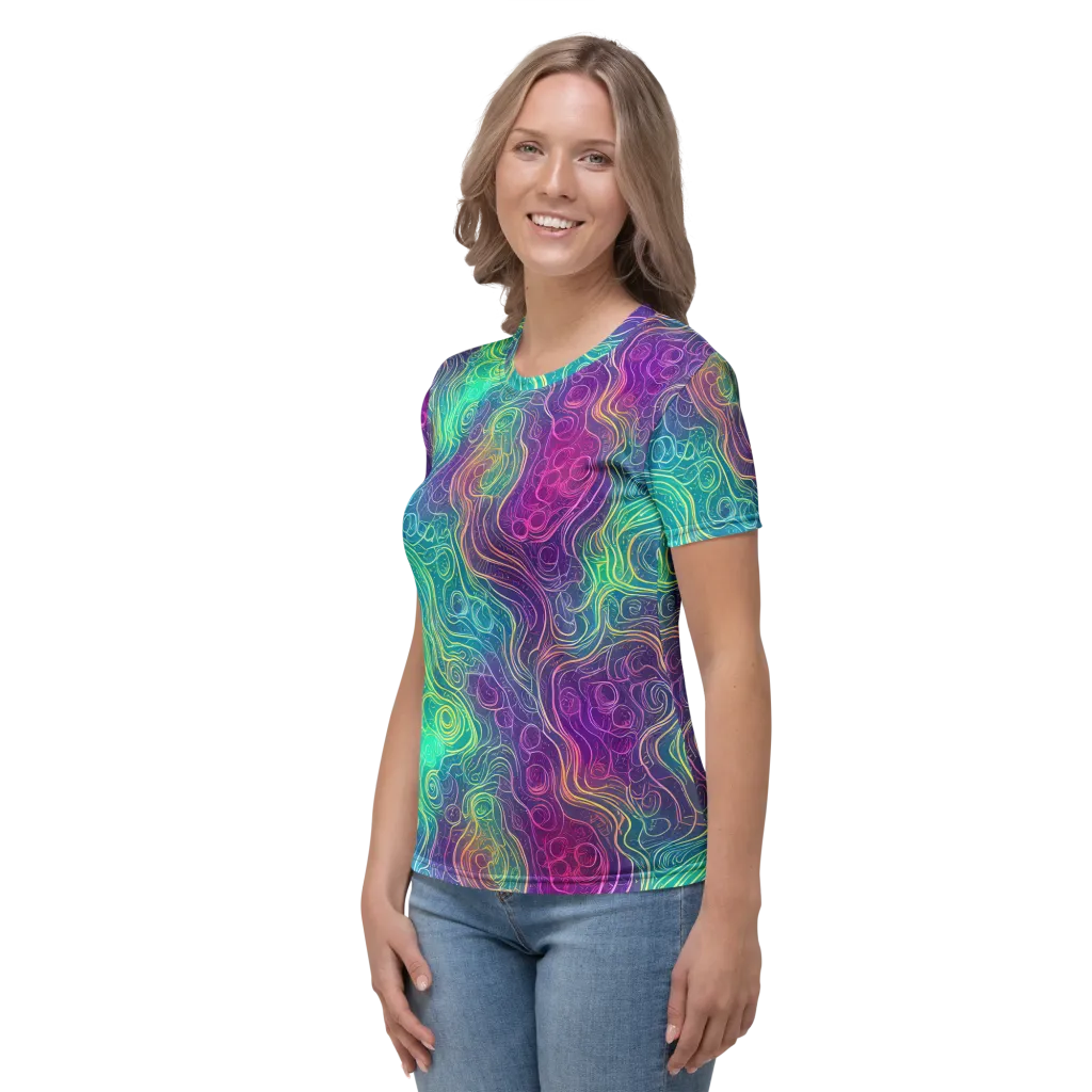 Chromatic Currents on Women's Crew Neck T-Shirt — Left